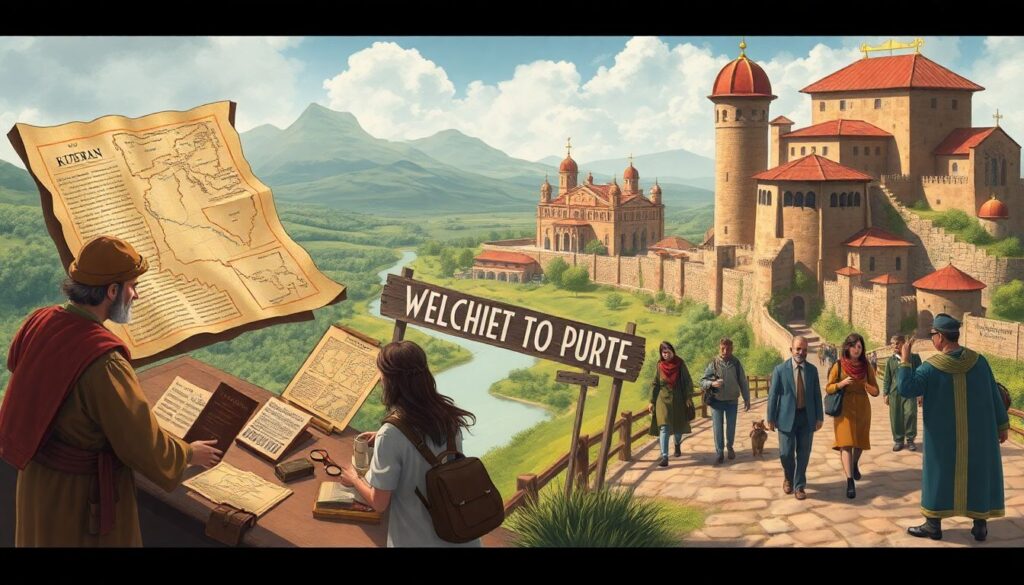 Истории маршрутов: маршруты по старым торговым путям и рынкам - иллюстрация