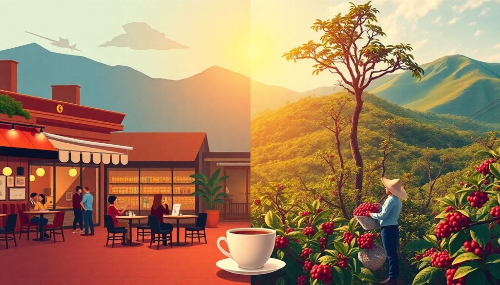 Гастрономическое открытие: маршруты по кофейной культуре стран - иллюстрация