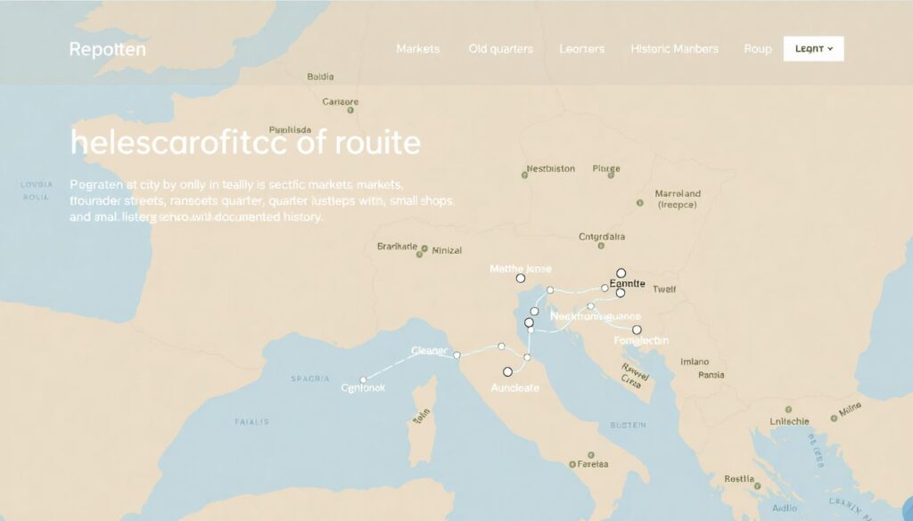 Истории маршрутов: маршруты по старым торговым маршрутам и рынкам - иллюстрация