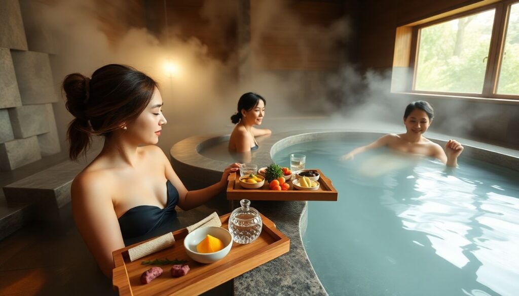 Гастрономическое путешествие: маршруты по горячим источникам и термальным курорам - иллюстрация