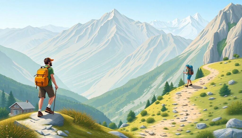 Путешествия по России: маршруты по южным горам и долинам - иллюстрация