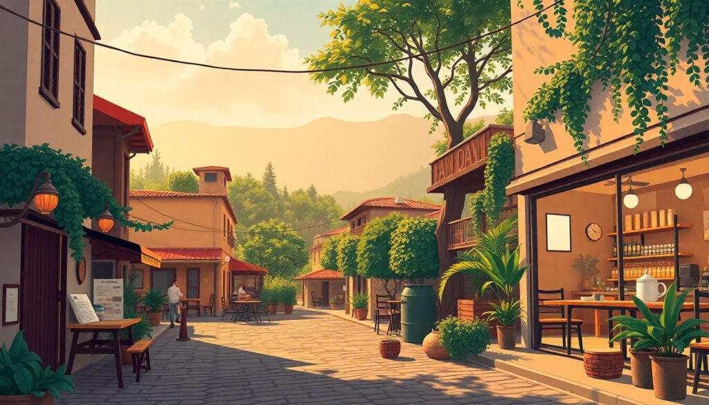 Гастрономические направления: сети кофеен и кофейные маршруты - иллюстрация