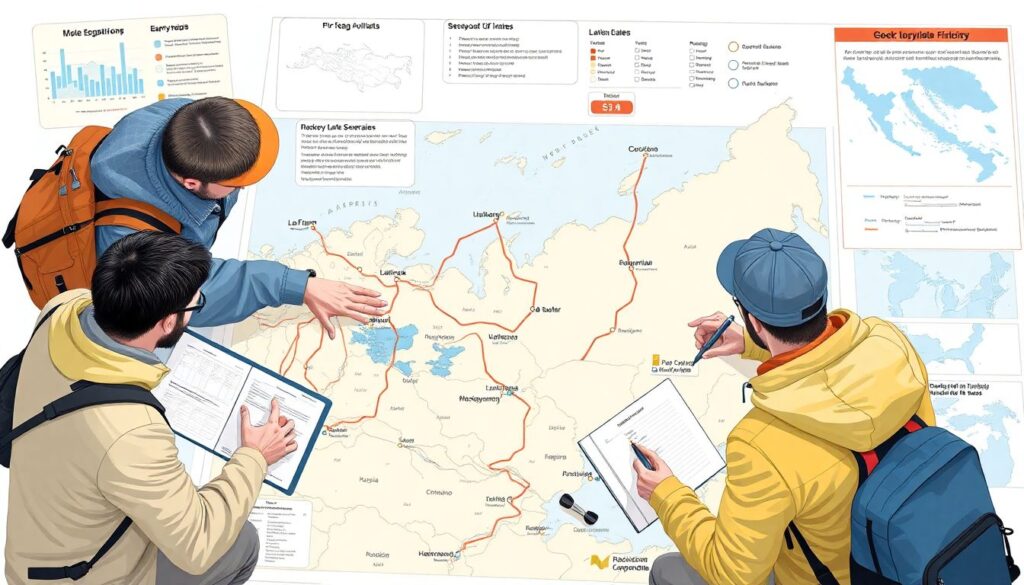 Путешествия по России: маршруты по побережьям и озерам - иллюстрация