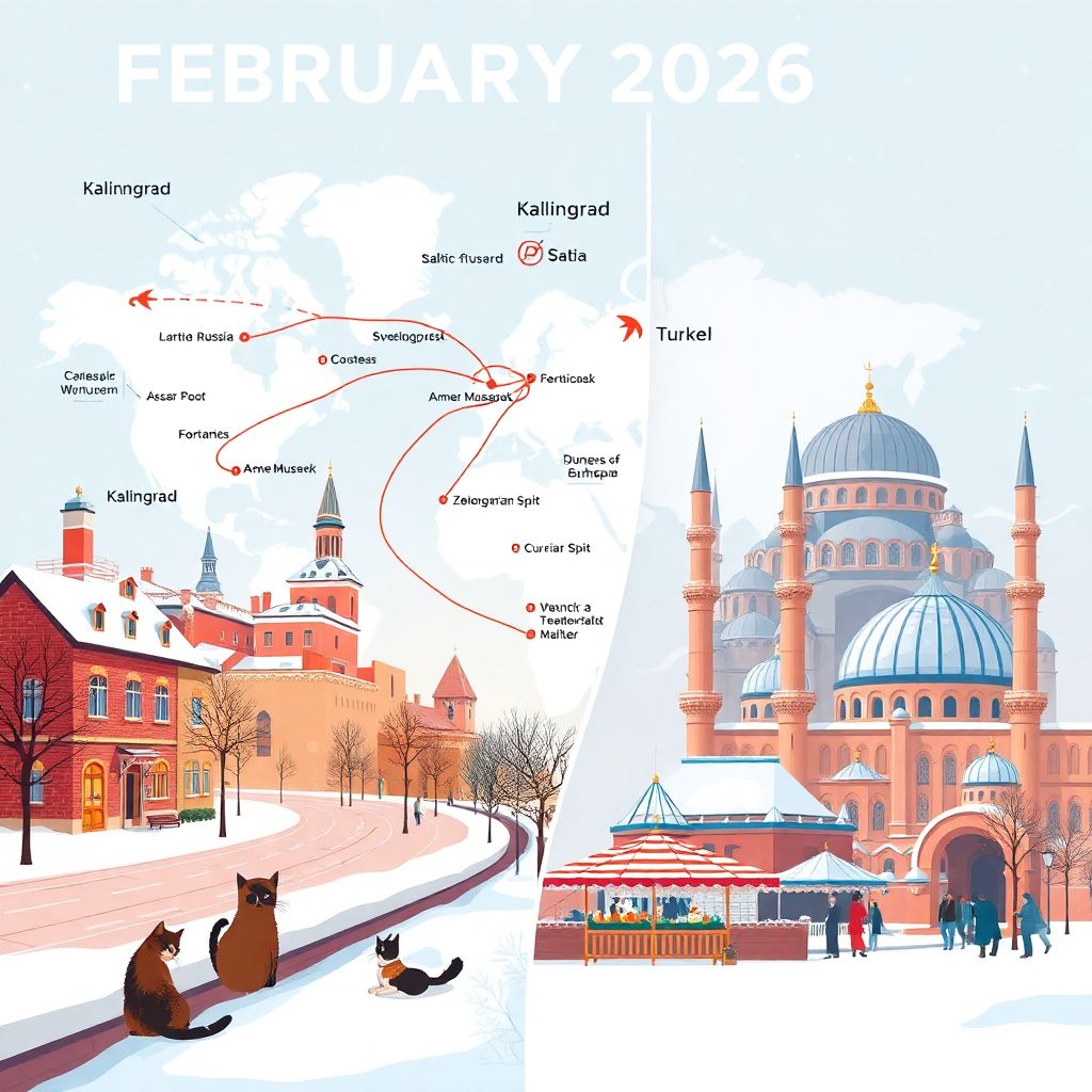 Востребованные направления на февраль 2026: Калининград и Стамбул лидируют