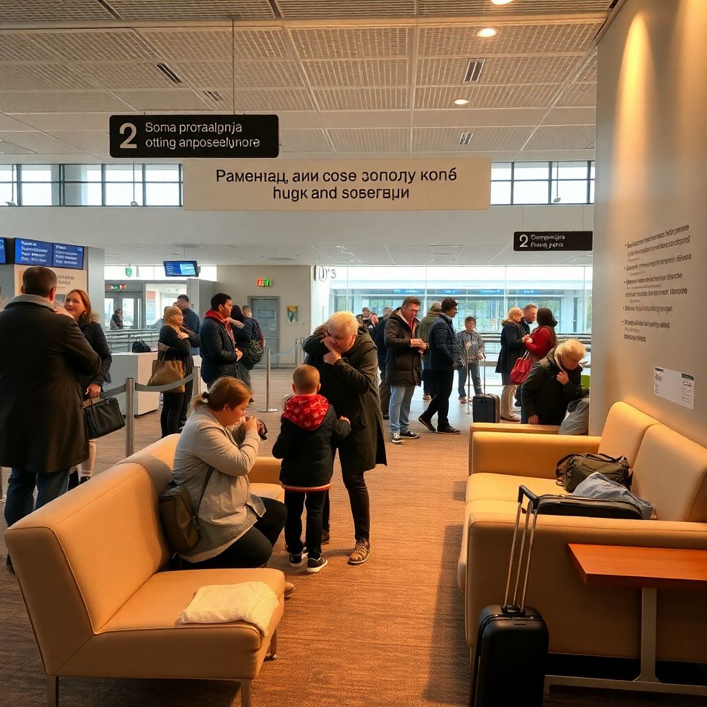 Зона прощальных объятий и поцелуев в омском аэропорту: новый сервис