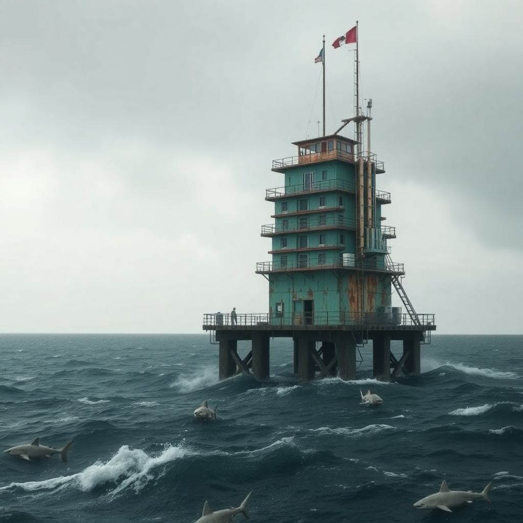 Frying pan tower: экстремальный отель над океаном среди акул